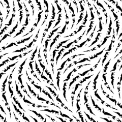 Stock seamless vector pattern of torn black stripes.Black and white seamless zebra pattern.Texture from torn black stripes isolated on white background.