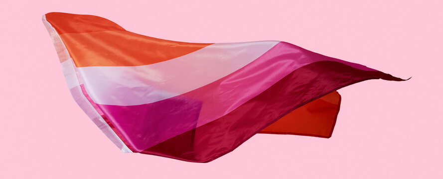 lesbian pride flag in a web banner format