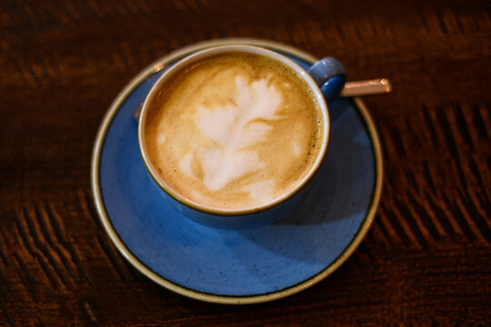 Close-Up of a cup of coffee on a table