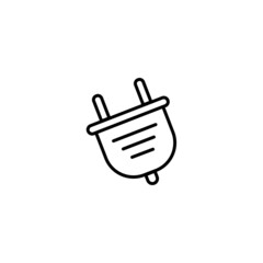 Plug Icon. uk electric plug icon. Illustration style is flat iconic black symbol on a white background. eps 10