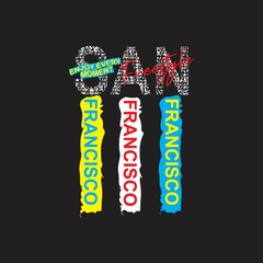 san francisco Premium Vector illustration of a text graphic. suitable screen printing and DTF for the design boy outfit of t-shirts print, shirts, hoodies baba suit, kids cottons, etc.