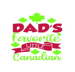 Happy Canada day illustration with flat symbols and hand drawn lettering, Canada day vector Illustration 1st July. Vector Illustration greeting card. Canada Maple leaves on white background