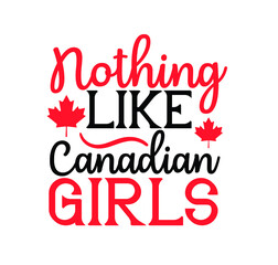 Happy Canada day illustration with flat symbols and hand drawn lettering, Canada day vector Illustration 1st July. Vector Illustration greeting card. Canada Maple leaves on white background