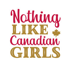 Happy Canada day illustration with flat symbols and hand drawn lettering, Canada day vector Illustration 1st July. Vector Illustration greeting card. Canada Maple leaves on white background