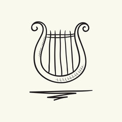  Lyre. Hand drawn vector illustration