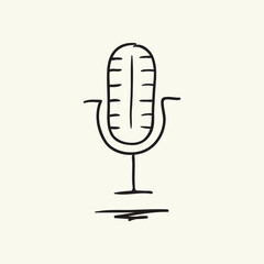 microphone icon. Hand drawn vector illustration.