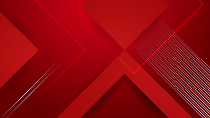 Abstract background of curved surfaces and halftone dots in red colors