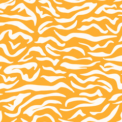 Abstract animal skin seamless repeat pattern. Vector zebra all over surface print on yellow background.