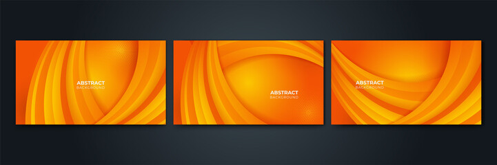 Abstract orange background. Geometric element design with dots decoration.