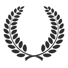 Laurel wreath floral heraldic element, heraldic coat of arms decorative logo, victory symbol