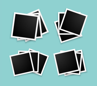 seven photo frames on transparent background design