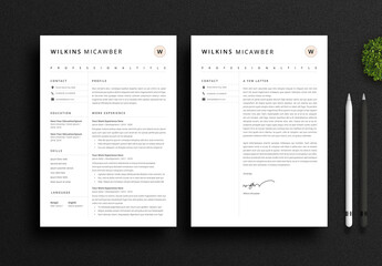 Professional Resume Layout with Cover Letter