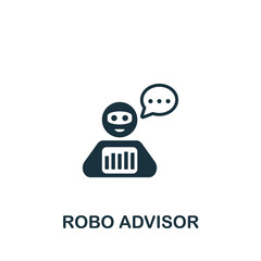 Robo Advisor icon. Monochrome simple Fintech Industry icon for templates, web design and infographics