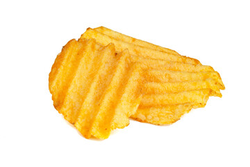 Wavy chips potato isolated on the white background