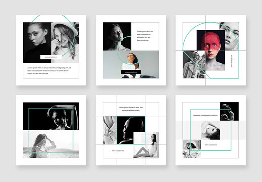 Social Media Set with Abstract Geometry Design
