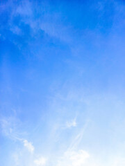 Gredient blue sky with smooth cloud vertical background