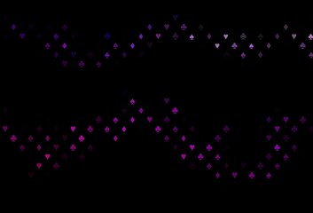 Dark purple vector template with poker symbols.