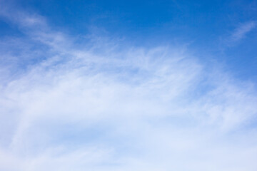 Blue skies and soft clouds. The concept of freedom in life. nature.