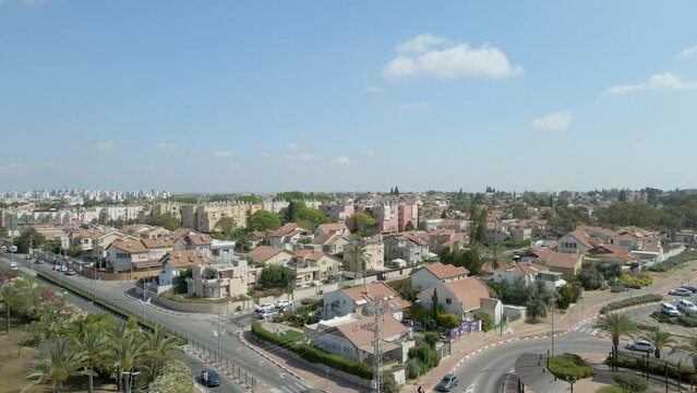 Aerial Shot From Above At Mashaav Neighborhood, Netivot City, Israel