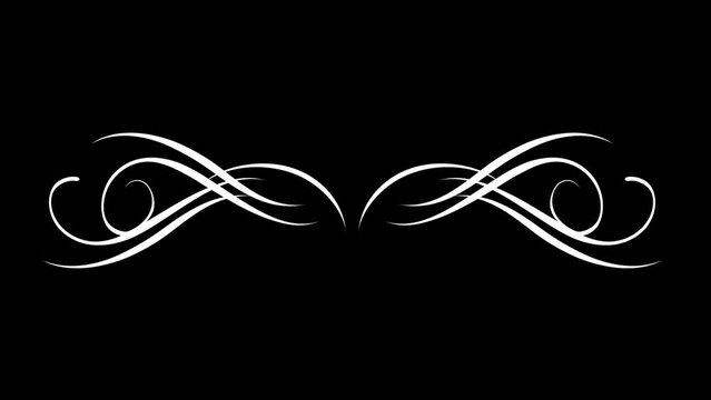 Animated flourish ornament shape on isolated background