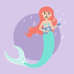 Cute mermaid vector illustration