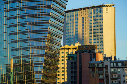 Milan, Italy - November 4, 2021: Modern buildings at Porta Nuova, Milan