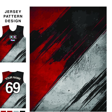 Abstract Concept Vector Jersey Pattern Template For Printing Or Sublimation Sports Uniforms Football Volleyball Basketball E-sports Cycling And Fishing Free Vector.