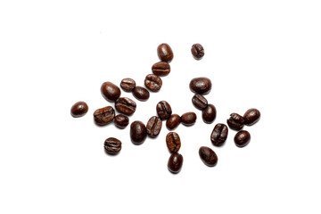 roasted coffee bean isolated on white background