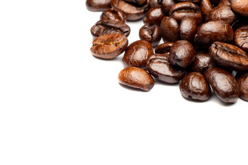roasted coffee bean isolated on white background