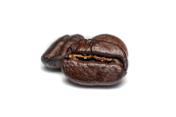 roasted coffee bean isolated on white background