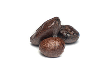 roasted coffee bean isolated on white background