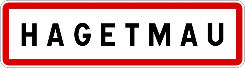 Panneau entrée ville agglomération Hagetmau / Town entrance sign Hagetmau