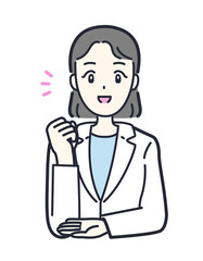 なるほどと納得する女性医師のイラスト素材