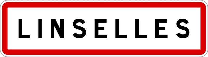 Panneau entrée ville agglomération Linselles / Town entrance sign Linselles