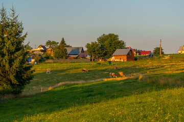 Sunset in Polana region, Slovakia, Europe, rural concept, abandoned place © fotomolka