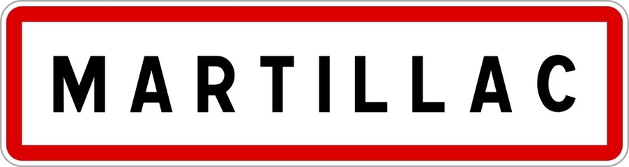 Panneau entrée ville agglomération Martillac / Town entrance sign Martillac