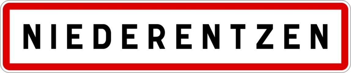 Panneau entrée ville agglomération Niederentzen / Town entrance sign Niederentzen