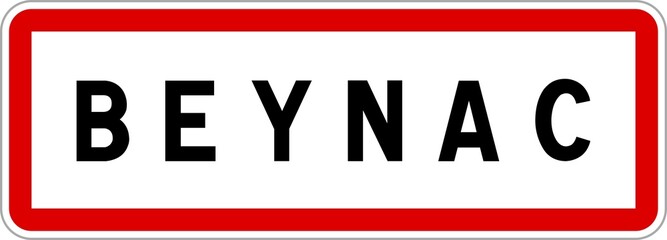 Panneau entrée ville agglomération Beynac / Town entrance sign Beynac