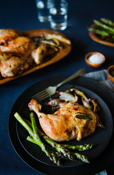 Roast Chicken Leg With Asparagus 