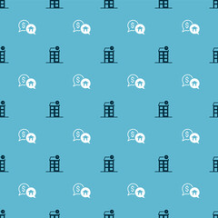 Set House and Price negotiation on seamless pattern. Vector