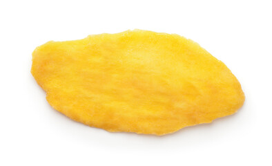 Top view of single dried mango slice