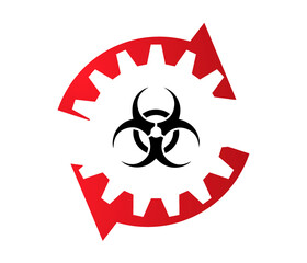 Biohazard vector icon symbol on a white background

