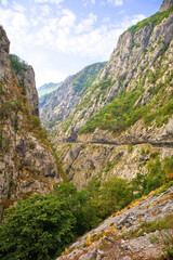 Fototapeta na wymiar View of canyon and road in mountains of Montenegro