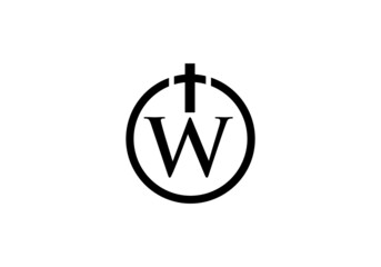 Religion church logo and symbol design vector with the letter W