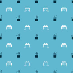 Set Laboratory glassware and Test tube on seamless pattern. Vector