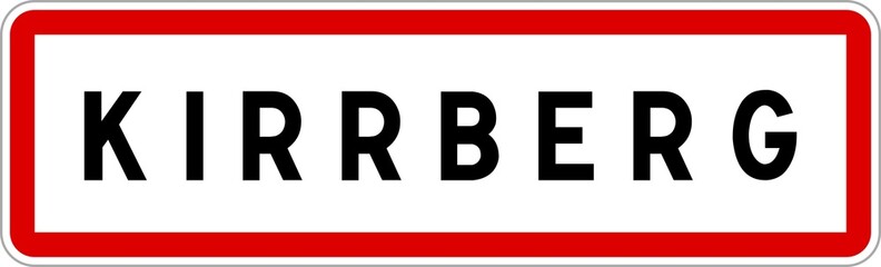 Panneau entrée ville agglomération Kirrberg / Town entrance sign Kirrberg