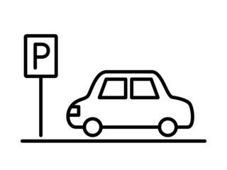 パーキング 自動車 イラスト アイコン 線画