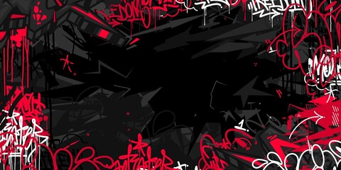 Dark Abstract Urban Street Art Graffiti Style Vector Illustration Art Background Template 