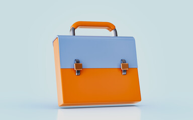 Businessman briefcase or schoolbag Education learning business finance concept 3d render icon