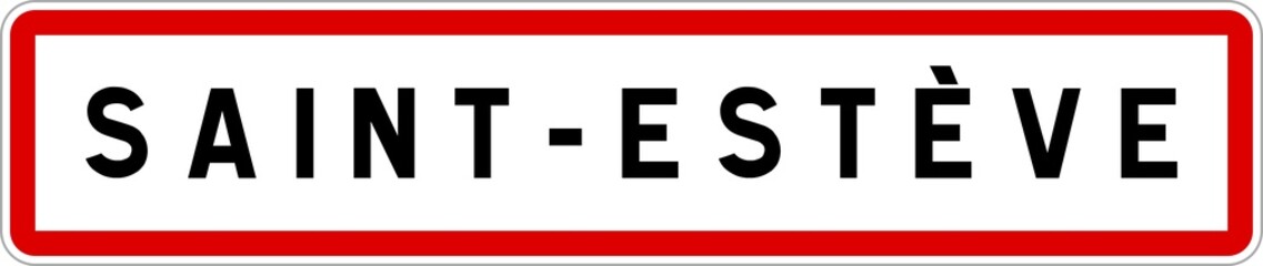 Panneau entrée ville agglomération Saint-Estève / Town entrance sign Saint-Estève